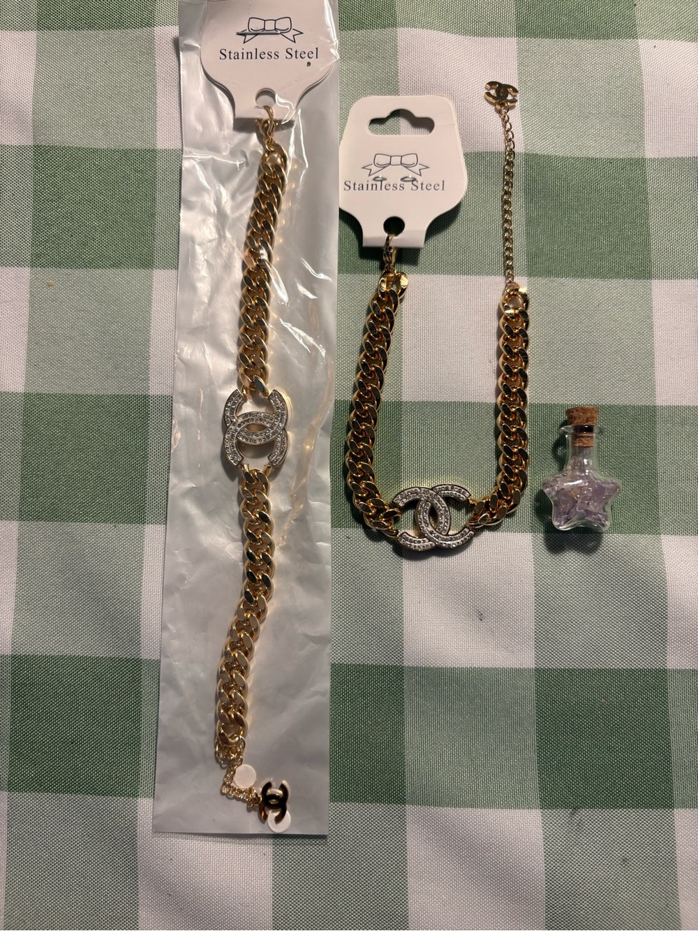 Gold-Tone Crystal Curb Chain Bracelet - Picture 5 of 8